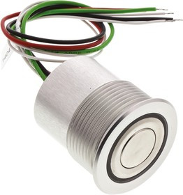 1241.6403, Pushbutton Switches 30mm Rd/Grn ring ill Mechanical N.O. SS