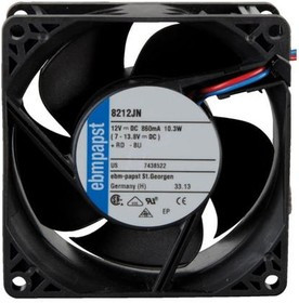Вентилятор Ebmpapst 8212JN DC 12V 860mA 10.3W 80x38 2pin Вентилятор Ebmpapst 8212JN DC 12V 860mA 10.3W 80x38 2pin