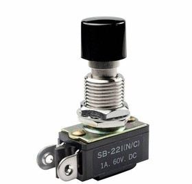 SB221NC, Переключатель: кнопочный, Пол: 2, SPST, 3A/125ВAC, 1,5A/250ВDC