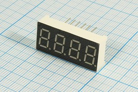 Светодиодный дисплей зеленый, 7 сегментов, 4 разряда, высота 9,2 мм, KEM-3461AG; №5550 G СД дисплей
