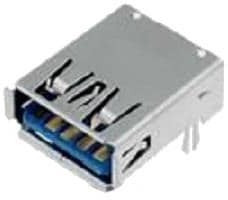 GSB311A41EU, USB Connectors USB 3.0 Type A Recpt Reverse Type Blue