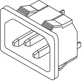 161-0711-2-E, AC Power Entry Modules INLET PCB MOUNT