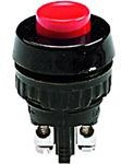 1.10.001.001/0301, Pushbutton non-illuminated - mounting hole diameter 15.2 mm, screw terminals, 1 NO, red