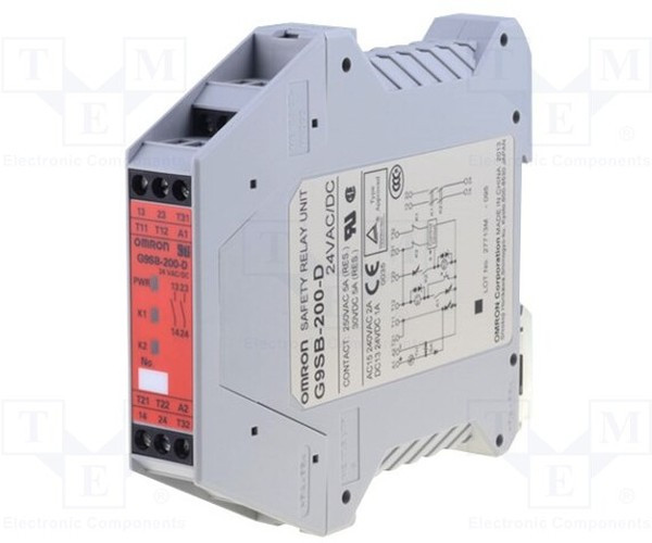 G9SB-200-D, Модуль: реле безопасности, G9SB, 24ВDC, 24ВAC, IN: 1, Монтаж: DIN G9SB-200-D, Модуль: реле безопасности, G9SB, 24ВDC, 24ВAC, IN: 1, Монтаж: DIN