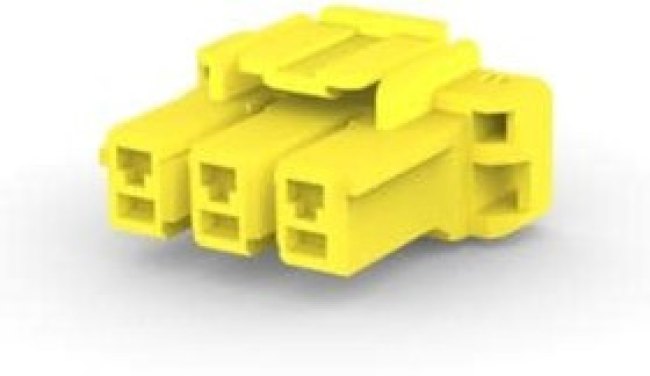 3-1376389-4, Power to the Board 5MM POWER KEY 3P PLUG HSG YELL