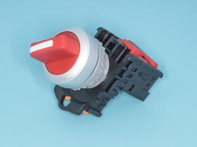 TN2SS2R-1B, Переключатель управления, 2 позиции, с фиксацией, 30 мм, НЗ, красный