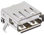 1002-001-01000, Conn USB 2.0 Type A F 4 POS 2mm Solder RA Thru-Hole 4 Terminal 1 Port