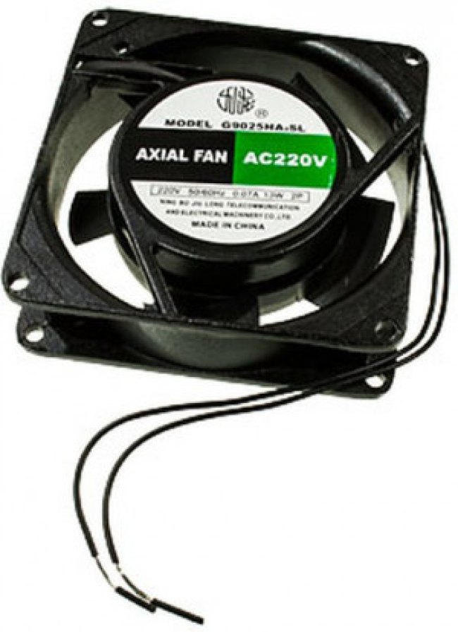 G9025HA2S, (92*92*25 220V), Вентилятор 220В AC, 2300об/мин., 0.8м3/мин, 92х92х25мм, подшипник скольжения, тип вывода - провод