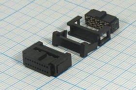 Гнездо IDC на 20 контактов, шаг 1.27x2.54мм, на шлейф; №2951 гн IDC\P1,27x2,54\20HP\ шлейф\\IDC1,27-20F