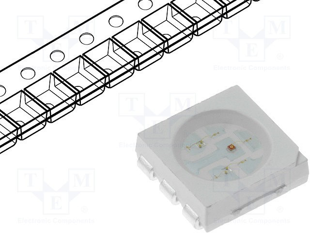 OF-SMD5060RGB-W, LED; SMD; 5050,PLCC6; RGB; 5x5x1.6mm; 120°; ?d: 470nm,525nm,625nm