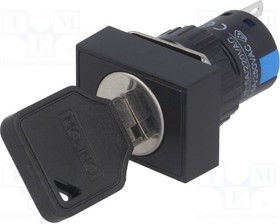 V16-KEY-AJ-2, Переключатель: замок для РЭА, Фикс.пол: 2, Алгоритм раб: ON-ON