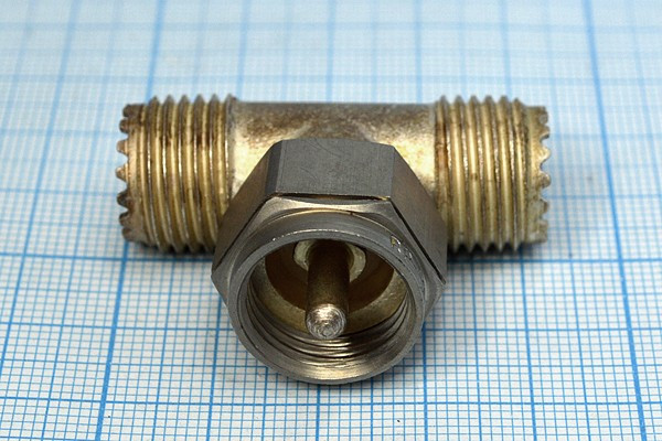 Высокочастотный разъём СР50-ВР-31ВШ, Т-образный переходник штекер-два гнезда; №9054 СР50-ВР-31ВШ\