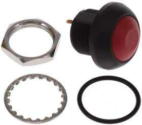 PB6B2FM3M4CAL00, PB6 Series Push Button Switch, (On)-Off, Panel Mount, SPST - NO, 50 V dc, 125V ac, IP68