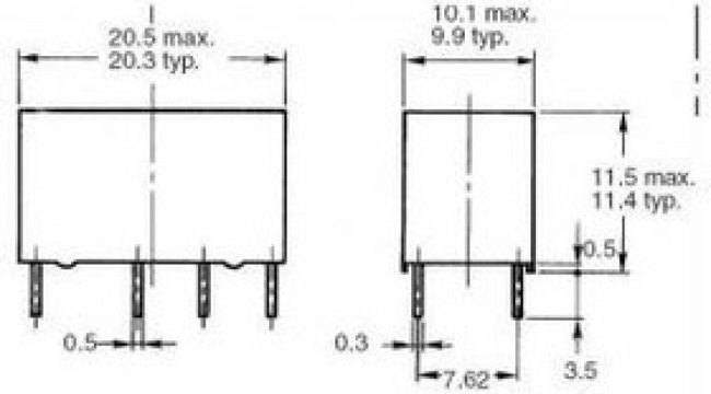 G5V2H15DC, Signal Relay 5VDC 1A DPDT(20.5x10.1x11.5)mm THT G5V2H15DC, Signal Relay 5VDC 1A DPDT(20.5x10.1x11.5)mm THT