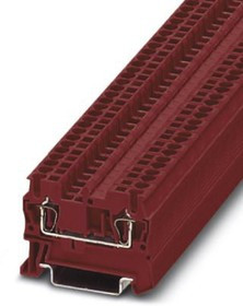 3037096, ST 2.5 RD Series Red Feed Through Terminal Block, 2.5mm², Single-Level, Spring Clamp Termination