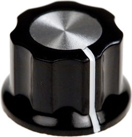 41009-1, D15.7мм, отв. 6мм, Ручка пластмассовая (метал. вставка)