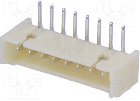 125SHA08TR, Гнездо; провод-плата; "папа"; 1,25мм; PIN: 8; THT; 250В; 1А; луженые