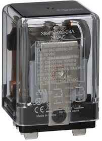 389FXBXC1-24A, General Purpose Relays 389F Power Relay DPDT, 25 A