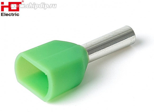 084-04-62, Наконечник штыревой втулочный изолированный (двойной) Ншви(2) 1008 зелёный (уп./100 шт) HLT 084-04-62, Наконечник штыревой втулочный изолированный (двойной) Ншви(2) 1008 зелёный (уп./100 шт) HLT