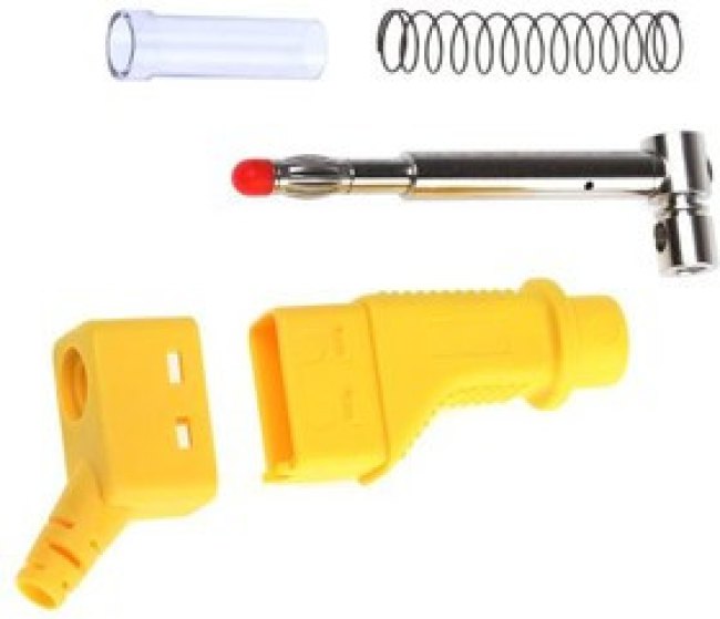 66.9328-24, 4mm Stackable retracatble plug yellow