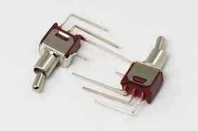 Рычажный переключатель (тумблер), 220В, 1.5А, переключение ON-OFF-ON, d 5.0, контакты 3PF, SMTS103-2C4