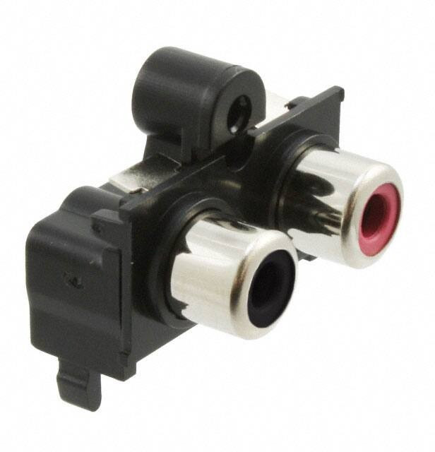 RCJ-2112, RCA Phono Connectors RCA jack 2P 1 x 2 HZ TH RD/BK