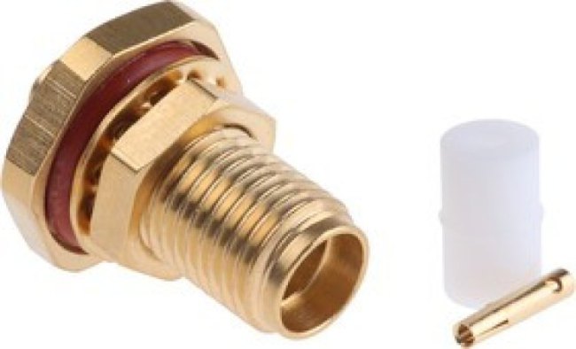 R124326003W, RF Connectors / Coaxial Connectors SMA / STRAIGHT BULKHEAD JACK PANEL SEAL SOLDER TYPE - CABLE .085