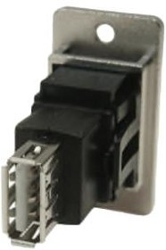 CP30708NM, Адаптер USB, CSK Hole, Гнездо USB Типа A, Гнездо USB Типа A, USB 2.0
