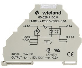 80.020.4100.0, flare Series Solid State Relay, 0.5 A Load, DIN Rail Mount, 53 V Load, 53 V Control