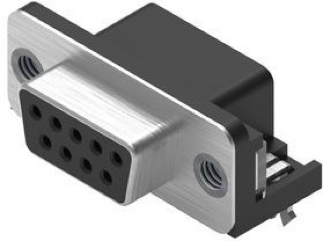 D-Sub connector, 9 pole, standard, angled, solder connection, 618009211821