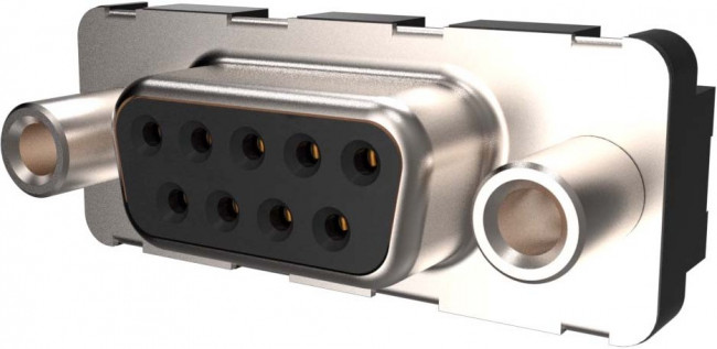 D09P33E6GV00LF, 9 Way Right Angle Plug-In Mount D-sub Connector Plug, 2.74mm Pitch, with Screw