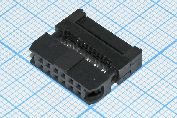 Гнездо IDC на 12 контактов, шаг 2x2мм, крепление на шлейф, аналог [IDC2-12]; №14997K гн IDC\P2,0x2,0\12HP\шлейф\ \L-KLS1-204B-12-B\KLS