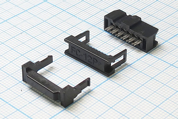Гнездо IDC на 12 контактов, шаг 2x2мм, крепление на шлейф, аналог [IDC2-12]; №14997K гн IDC\P2,0x2,0\12HP\шлейф\ \L-KLS1-204B-12-B\KLS