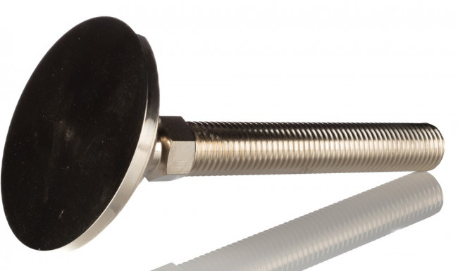 A070/002, M12 Steel Adjustable Foot, 450kg Static Load Capacity 10° Tilt Angle