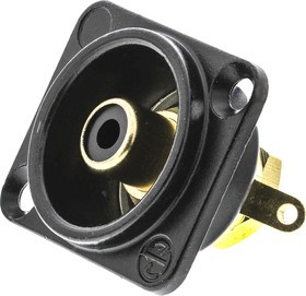 NF2D-B-0, RCA Phono Connectors Jacks RCA D style Black/Black