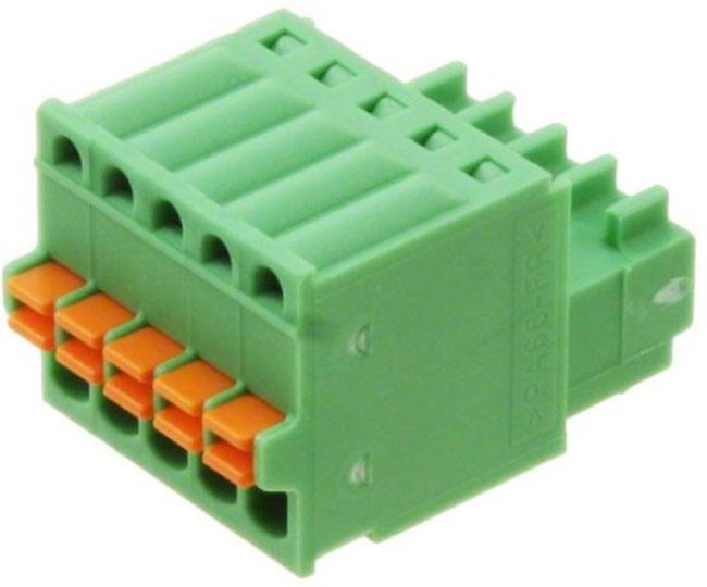 1881354, Pluggable Terminal Blocks 5 Pos 2.5mm pitch Plug 26-20AWG Spring