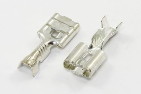 Клемма вилка, 6,4x0,8, латунь луженая, защелка