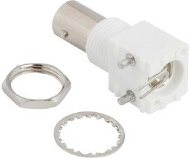 031-71052-10RFX, RF Connectors / Coaxial Connectors BNC R/A PCB 75 OHM WHITE RECPT