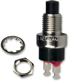 8532MZQE2, Кнопочный переключатель, Серия 8500, 6.35 мм, SPST-NO, Выкл.-(Вкл.), Plunger, Черный