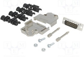 D45PK-M-15-DMP-K, Разъем D-Sub; PIN: 15; вилка; "папа"; пайка; на пр