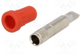 EPB6792NI-RT, Гнездо, "банан" 4мм, 24А, 70ВDC, красный, никелированные, 30,5мм
