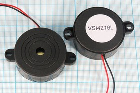 Зуммер пьезоэлектрический с генератором, размер 42x16m60, напряжение 9~16В, частота 2.8кГц, контакты