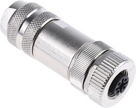 99 1430 824 04, Circular Connector, M12, Socket, Right Angle, Poles - 4, Screw Terminal, Cable Mount