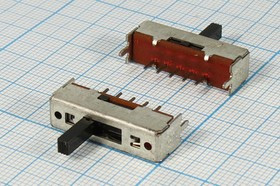 Переключатель движковый, 24.6x 7.0h9, контакты 5P+2P(GND), 0.3А, 50В, SP3T Переключатель движковый, 24.6x 7.0h9, контакты 5P+2P(GND), 0.3А, 50В, SP3T