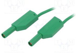 SLK425-E-10025, Измерительный провод, 32А, с осевым гнездом 4мм, Дл: 1м, зеленый