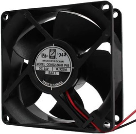 OD8032-12HBIP68, DC Fans DC Axial Fan, 80x80x32mm, 12VDC, 77CFM, 7.8W, 50dBA, Ball, Wire, IP68