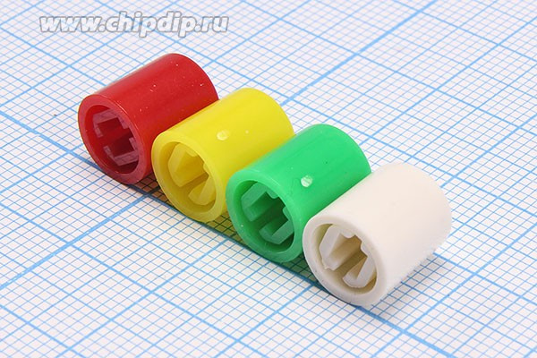 Колпачок-толкатель тактовых кнопок 3x3мм, d9x10.8 мм, пластик, красный, TSC-4; №1248 R колпачок-толкатель 3 x3 \d9x10,8\пл\кр\\TSC-4