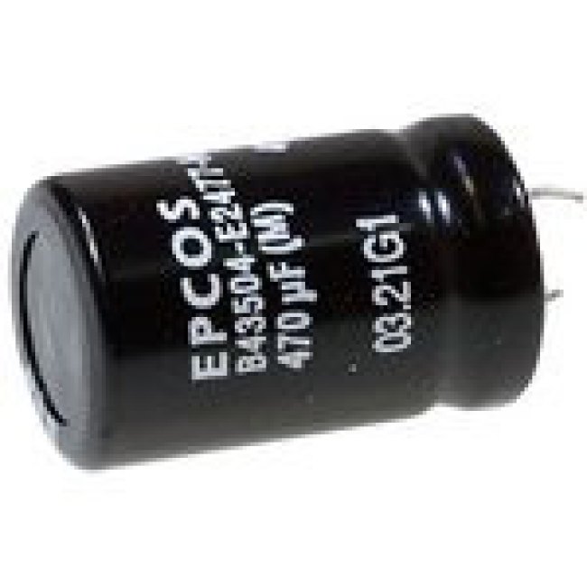 ECAP (К50-35), 470 мкФ, 200 В, 105°C, 22x35, SNAP IN, B43504E2477M000, Конденсатор электролитический