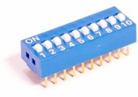 DS-10BU, DIP-переключатель 10перекл. на плату (синий)