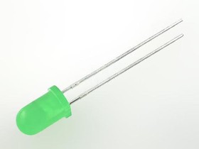 L-53GD-12V, LED; 5mm; green; 8?20mcd; 60°; Front: convex; 12?14V; Pitch: 2.54mm